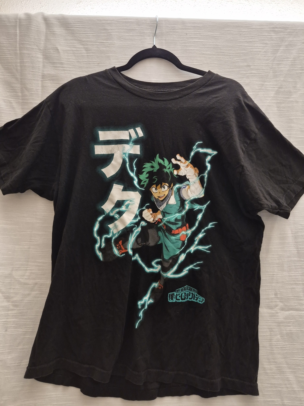 Black Graphic Tee Featuring Izuku Midoriya from My Hero Academia